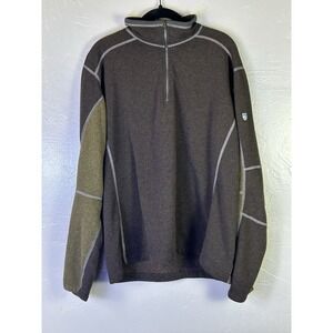 KÜHL Revel 1/4 Zip Fleece Pullover Men's Gray Outdoor Hiking Size XL